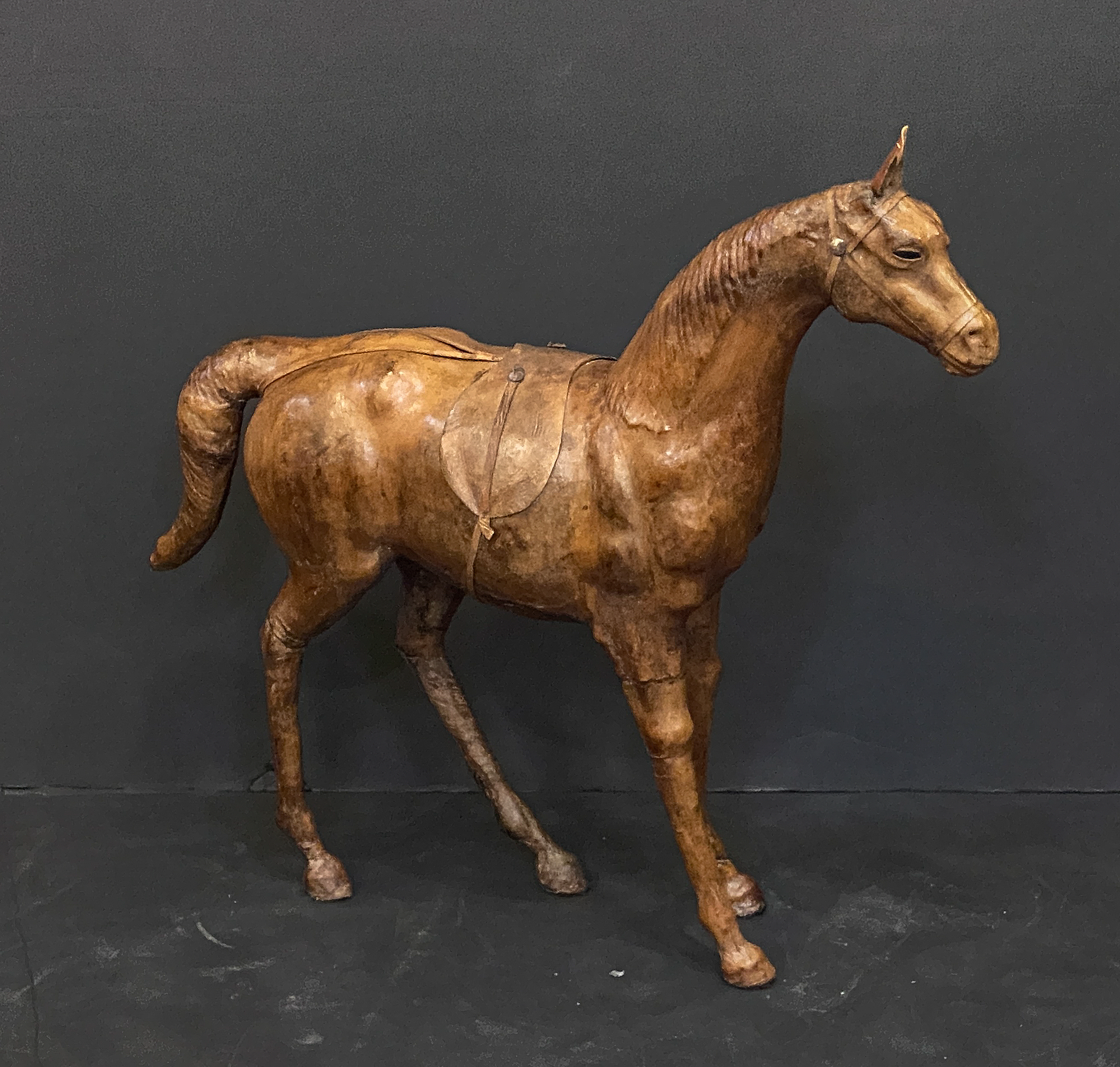 x0117_french_leather_covered_horse_model_13_l_e_a_d
